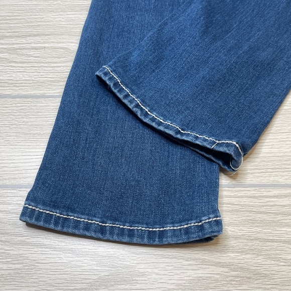 Rockin C Pink Cross Embroidered Pocket Western Bootcut Blue Jeans Girl’s Size 8 - Picture 9 of 13